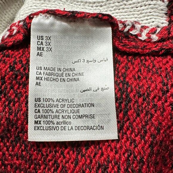 Karen Scott Snowman Trio Sweater Sz XL Red Marled Sequin Embellished Winter Size - Picture 9 of 14